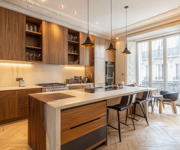 Comment aménager une cuisine avec un îlot central pour optimiser l'espace et les rangements ?